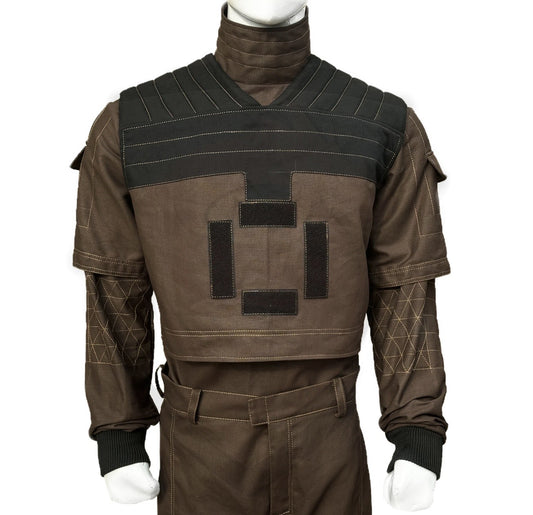 Mandalorian Star War Custom Flight Suit Cosplay Bounty Hunter Costumes 3 Piece Brown Suit