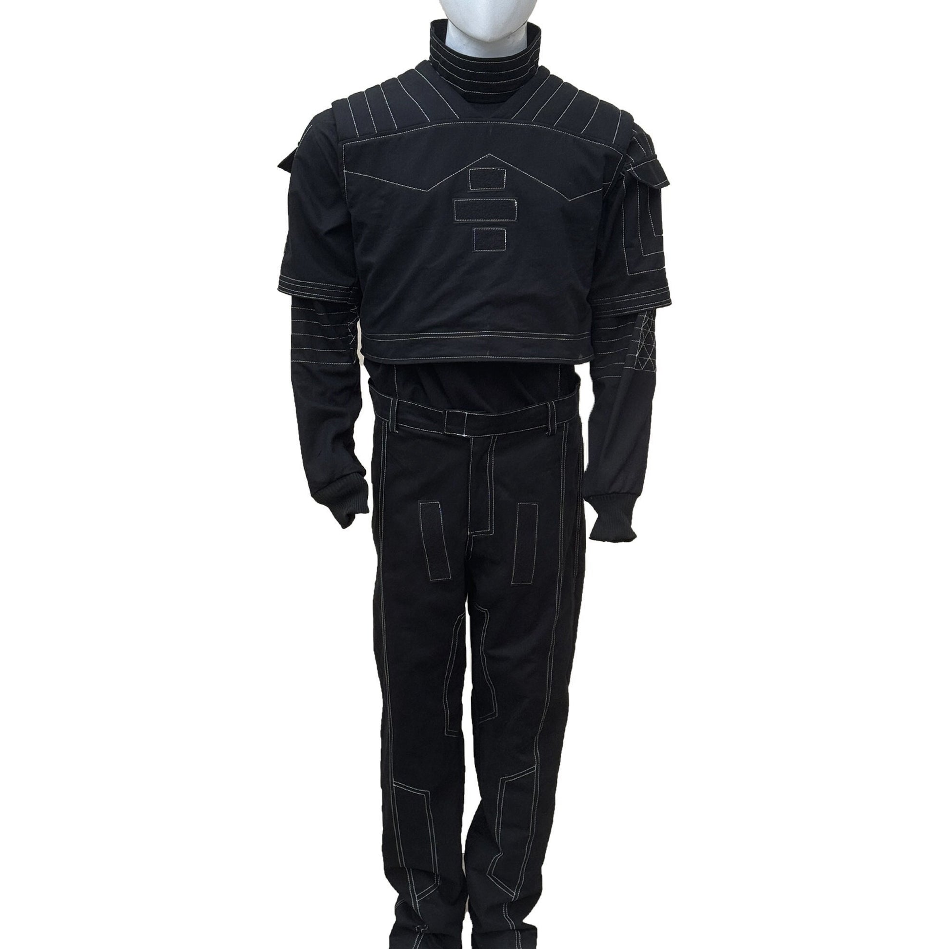 Mandalorian Star War Custom Flight Suit Cosplay Bounty Hunter Outfit 3 Piece Black Suit